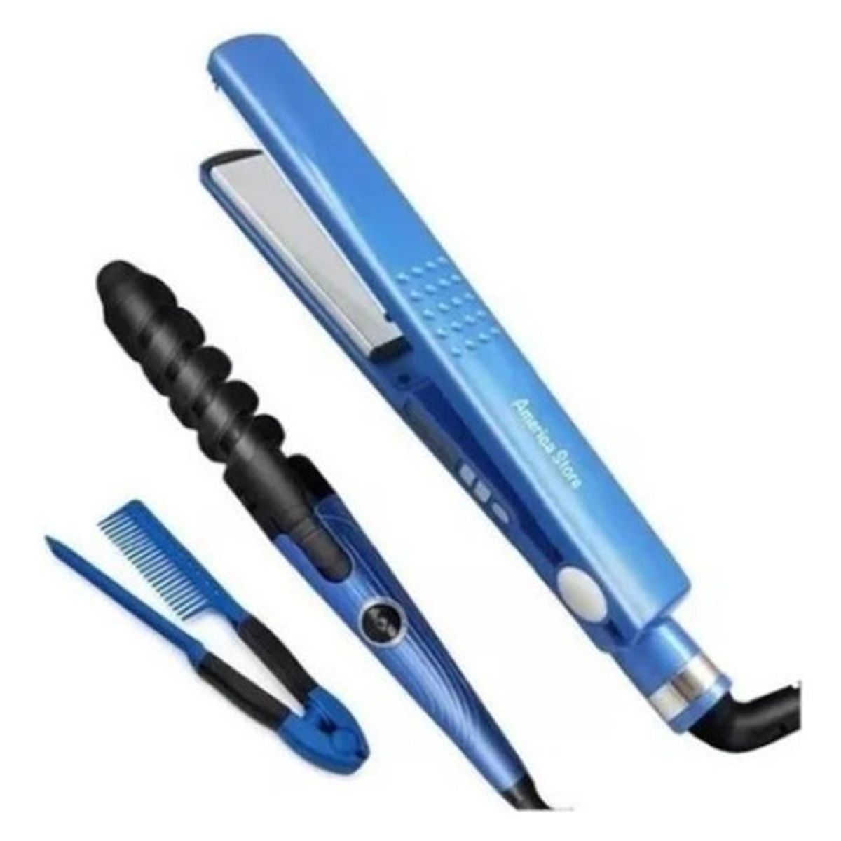 GENERICO - Combo Nano Titanium Plancha Peine Y Rizador