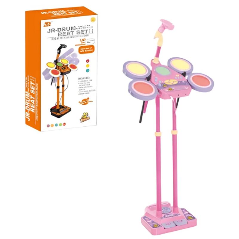 GENERICO - Bateria Electrica Con Micrfono Infantil Musica