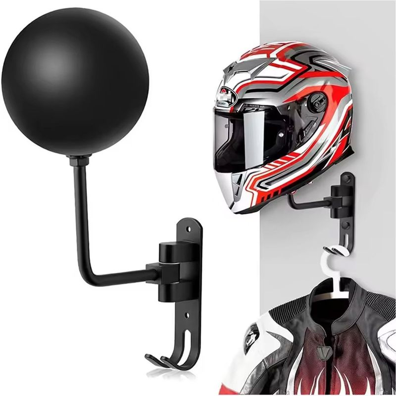 GENERICO - Soporte Para Casco Moto Bicicleta Giratorio 180°