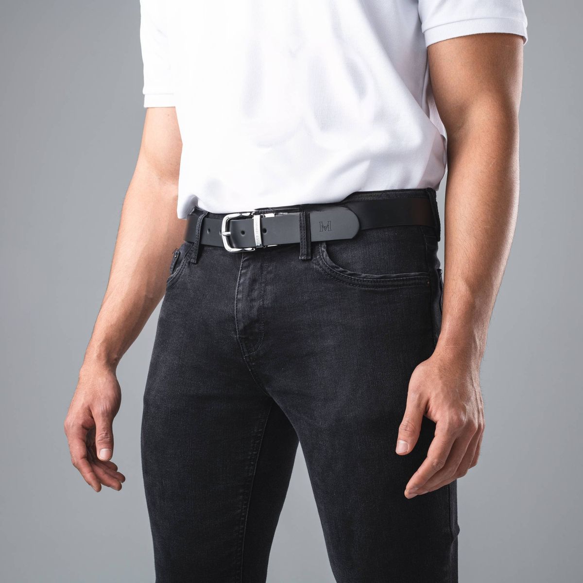 MARIO HERNANDEZ - Cinturón Casual Mario Negro Lt