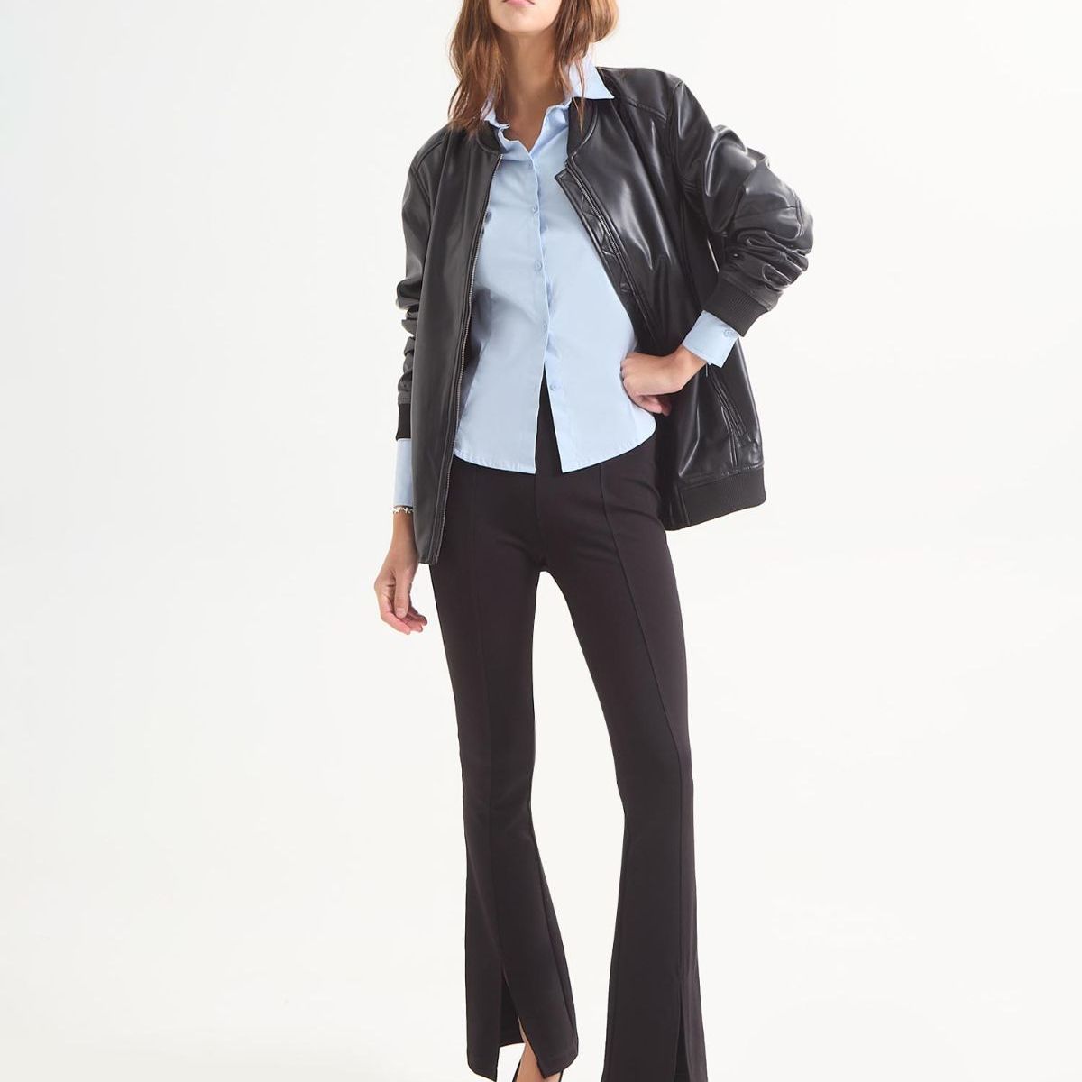 SEVEN SEVEN - Leggins Flare Con Aberturas  Para Mujer Negro Seven Seven