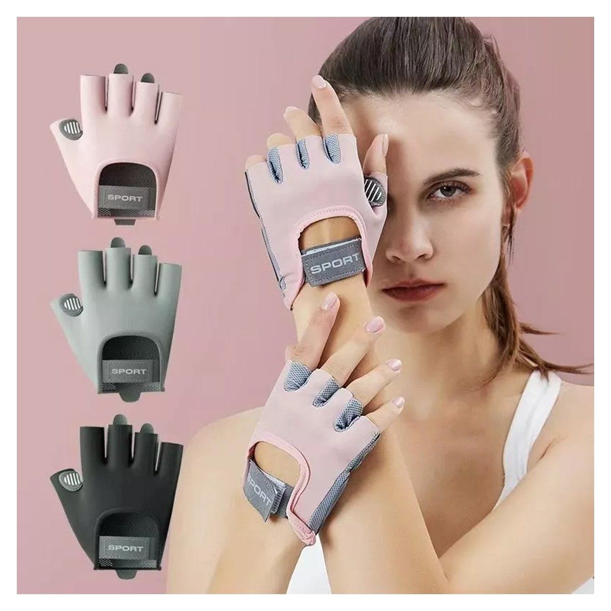 GENERICO - Guantes Deportivos Antideslizantes Entrenamiento Gimnasio