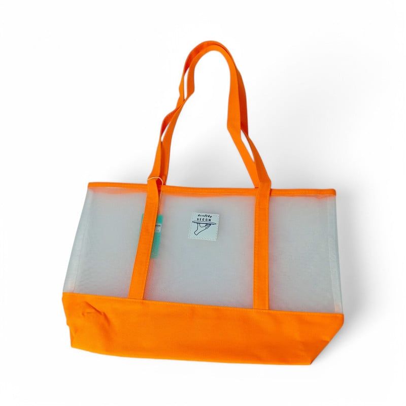 YOYOSO - CARTERA BLANCA CON NARANJA EN MALLA - N8