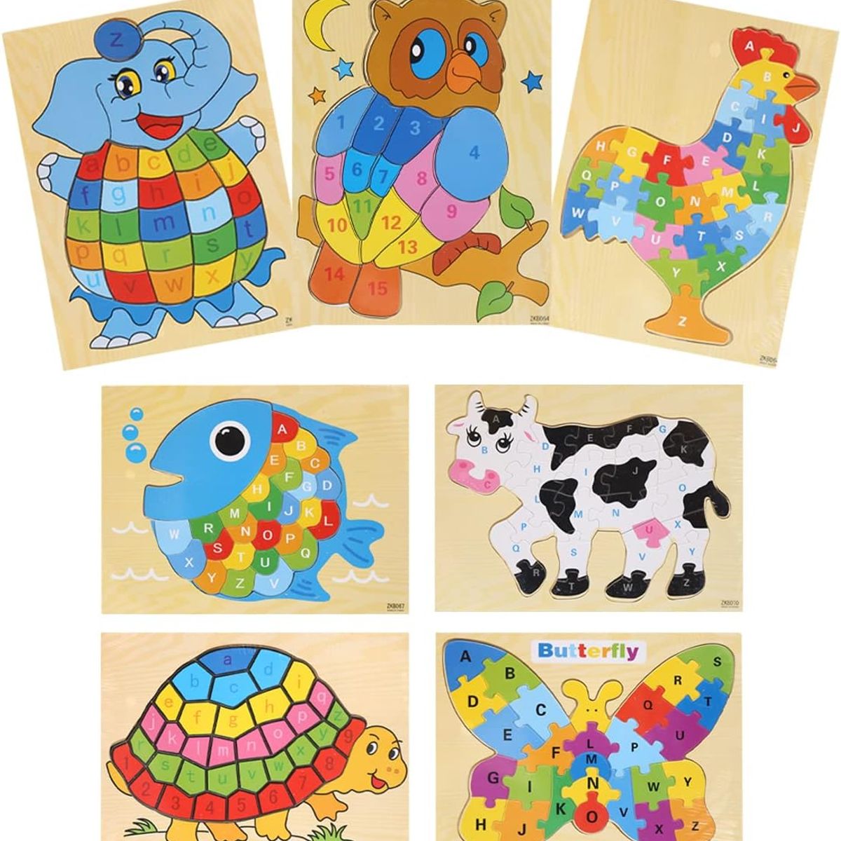 GENERICO - Rompecabezas Didáctico Puzzles de Madera para Niños x 3 Und