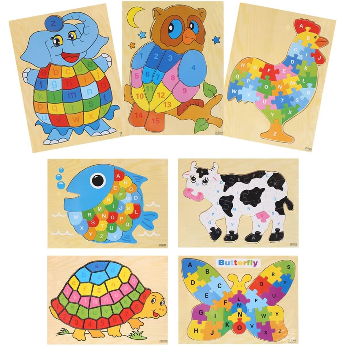 GENERICO - Rompecabezas Didáctico Puzzles de Madera para Niños x 3 Und