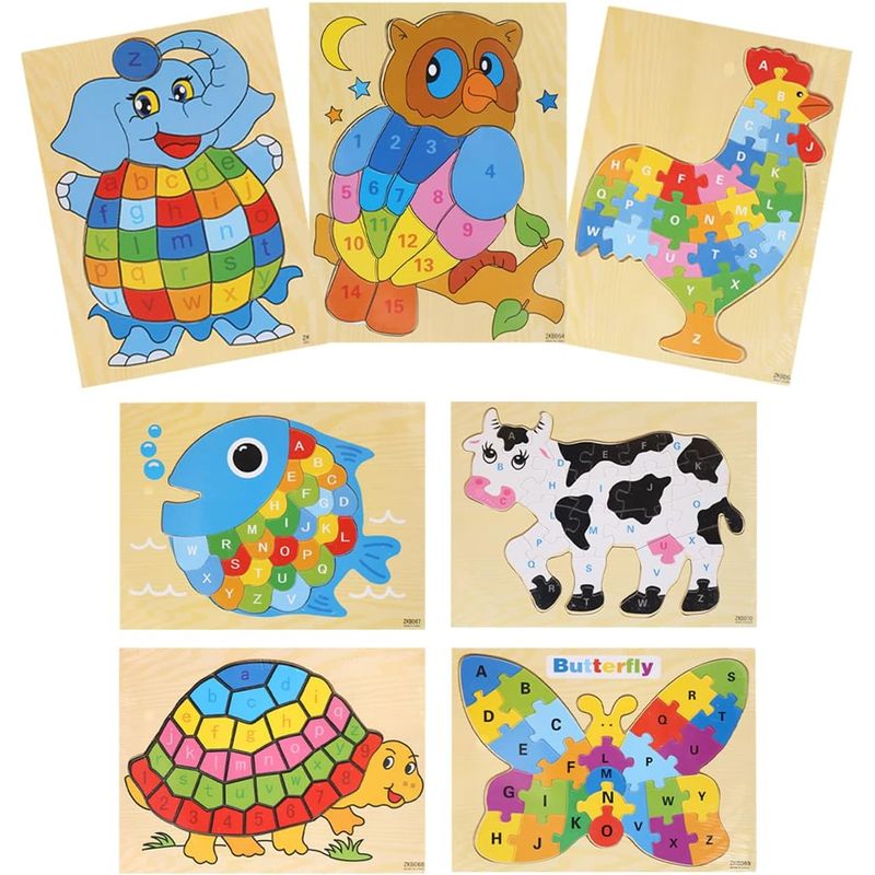 GENERICO - Rompecabezas Didáctico Puzzles de Madera para Niños x 3 Und