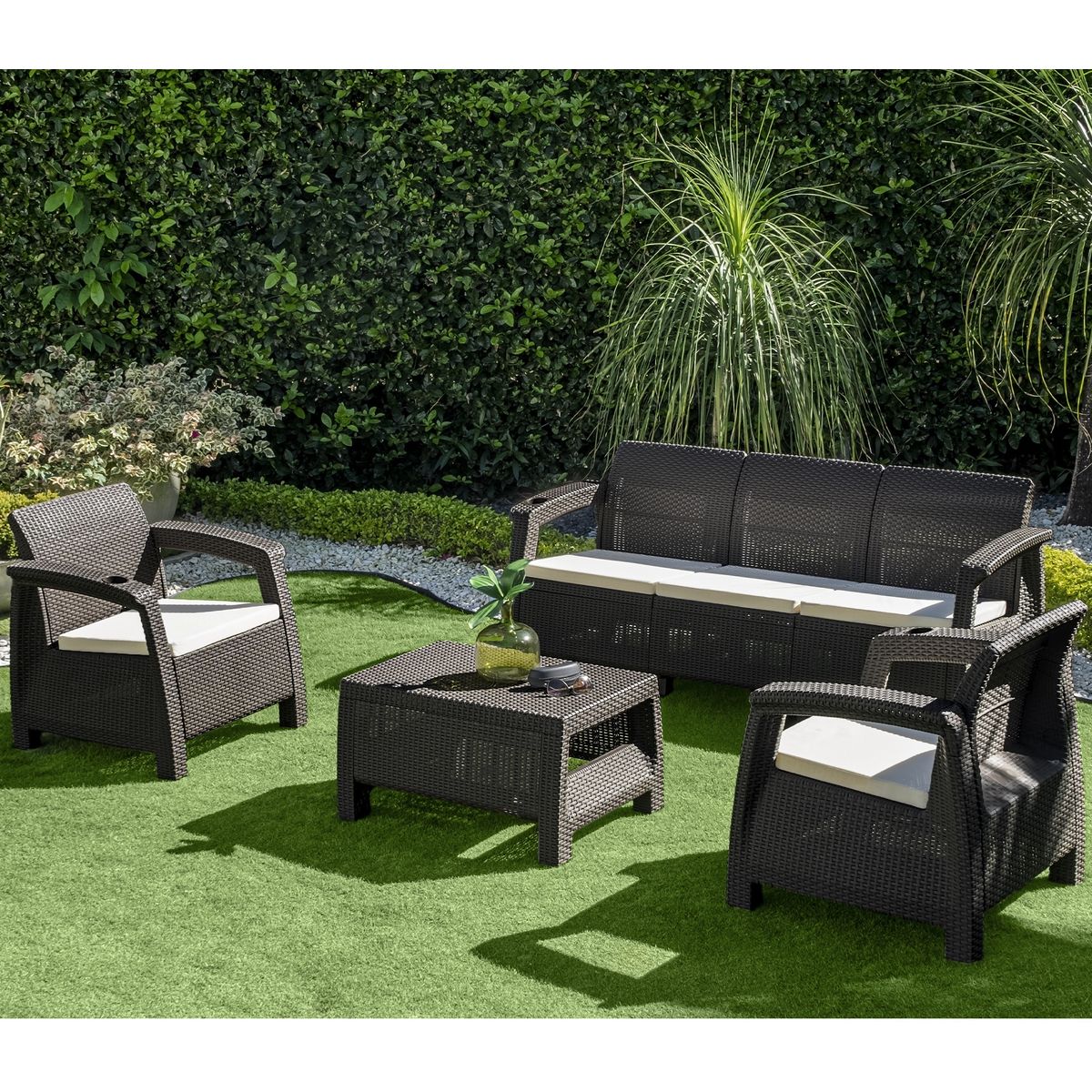 PLASTICOS MQ - Sala Ferrara Elegance Para Exterior e Interior Tipo Ratan Marca Mq