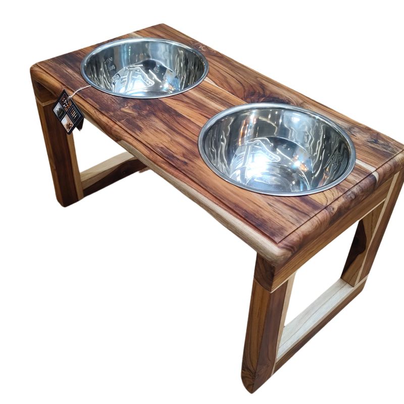 GENERICO - Comedero para mascota raza grande en madera teca