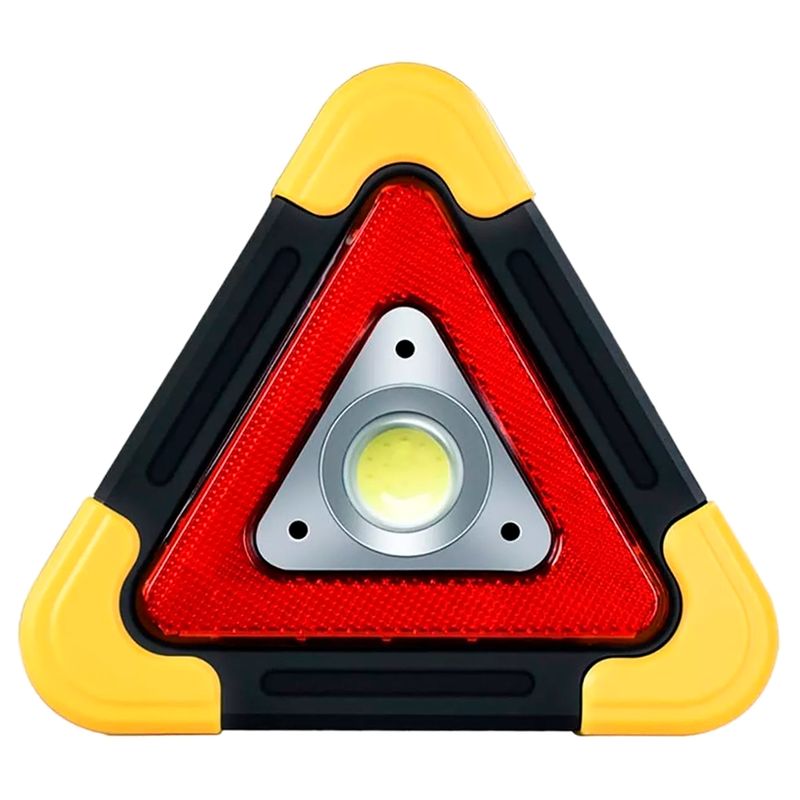 GENERICO - Linterna Señalizador Triangular Emergencia 3 Focos Recargable