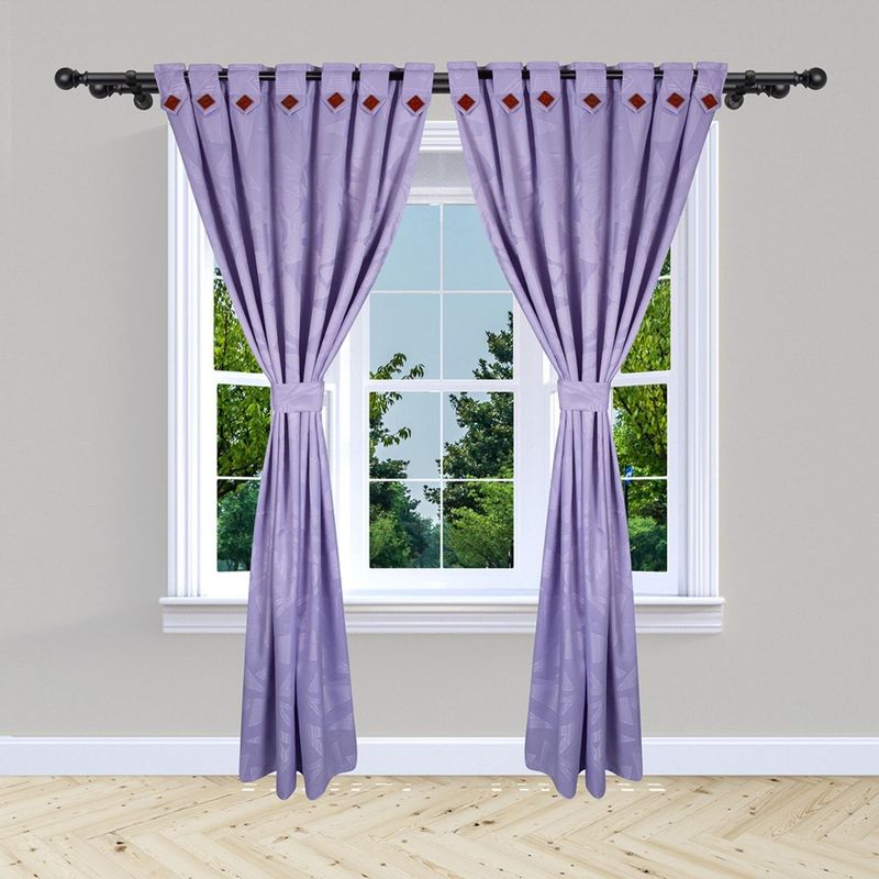 ADVANCE - Pack x2 Cortina de Botón Lila/violeta En Jacquard 280 cms x 210 cms