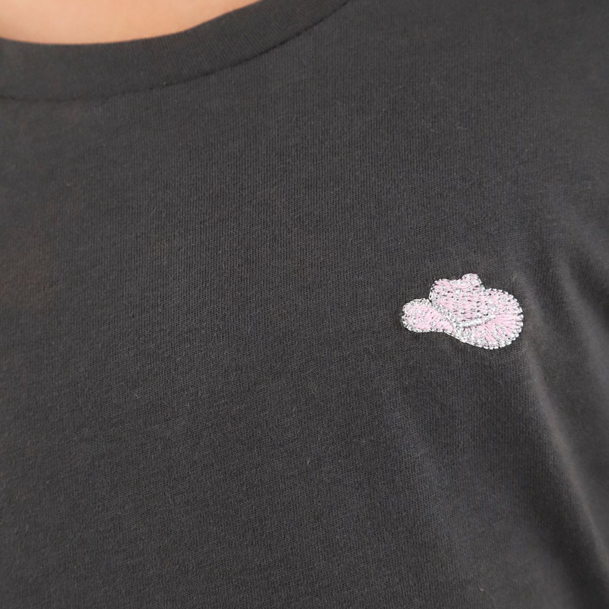 TENNIS - Camiseta gris con mini bordado para niña