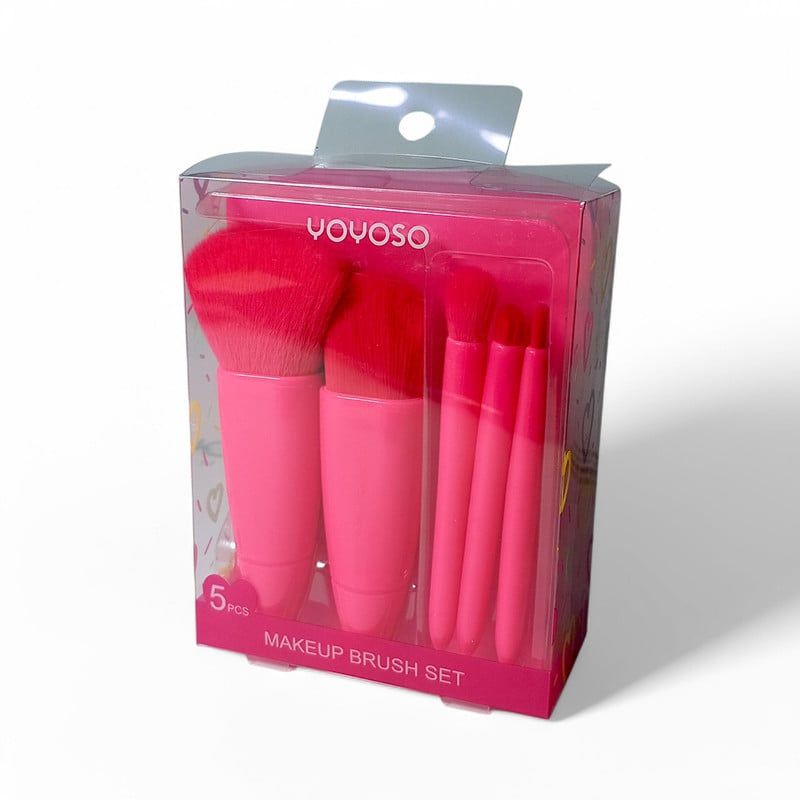 YOYOSO - SET DE BROCHAS ROSADAS - 5 UND