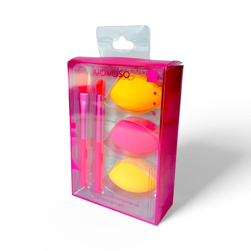 YOYOSO - SET DE BROCHAS Y ESPONJAS - 5 UND - ROSADA