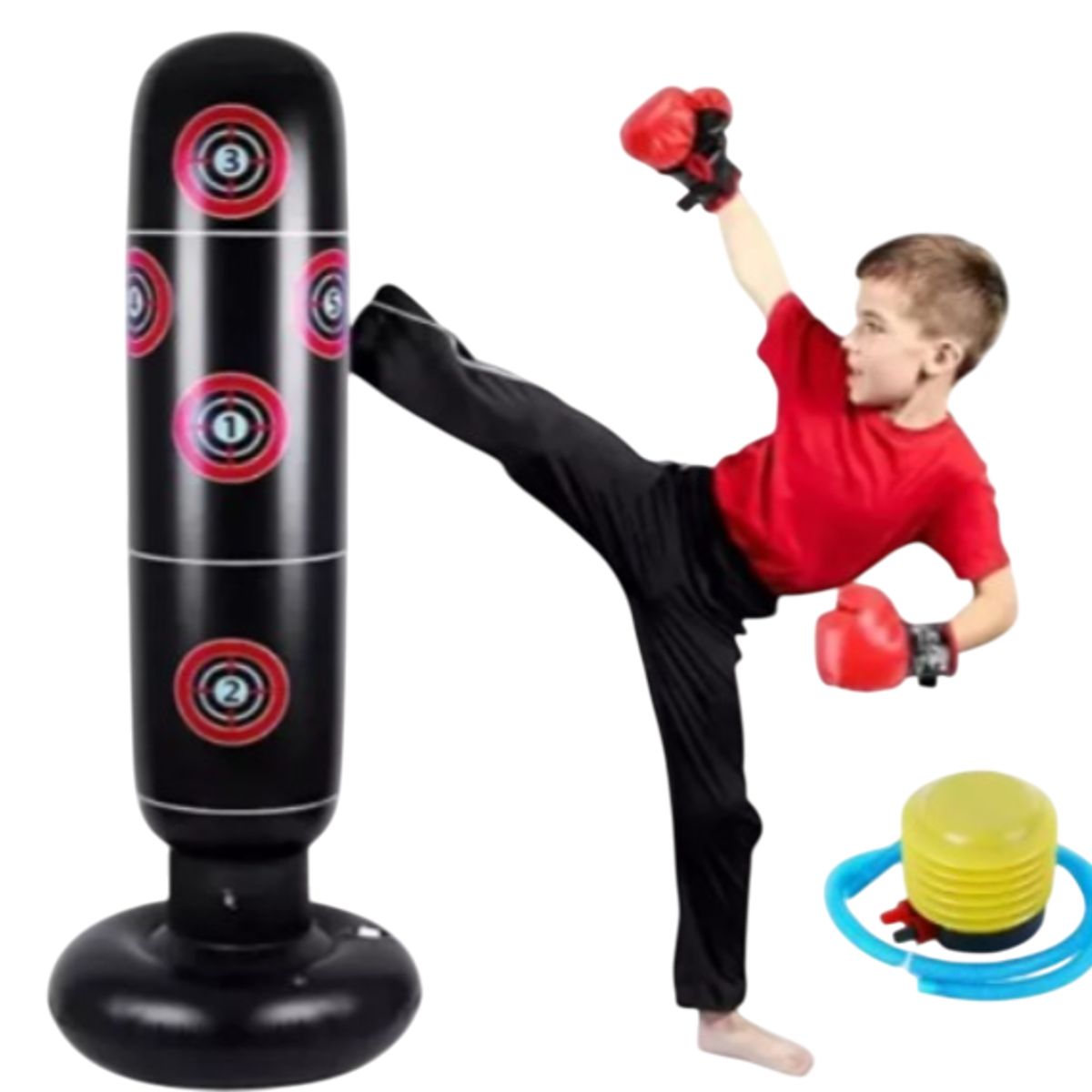GENERICO - SACO DE BOXEO INFLABLE + GUANTES