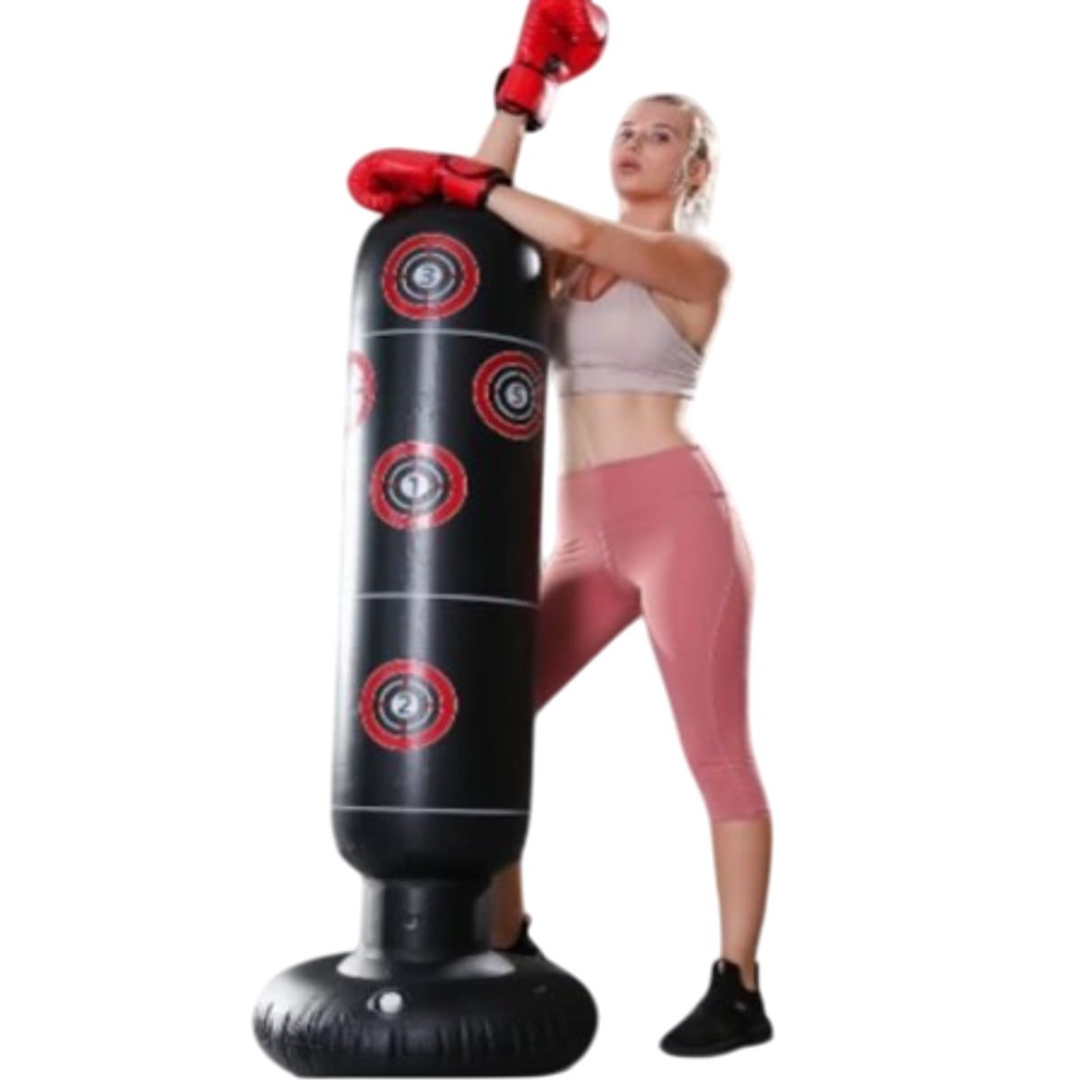 GENERICO - SACO DE BOXEO INFLABLE + GUANTES