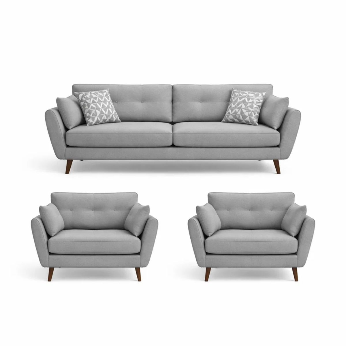 GENERICO - Juego de Sala Hermoso 3-1-1 Puestos Tela Antifluidos Moderno 190x80  80x80 Gris_.