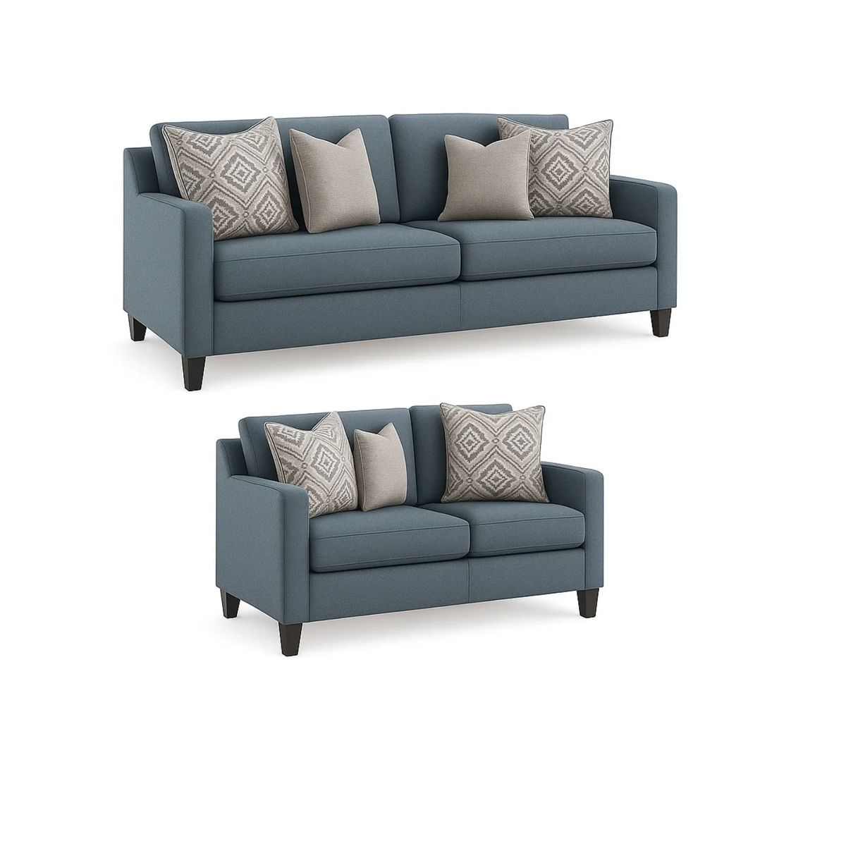 GENERICO - Juego de sala Moderno Lisandro 3-2 Puestos Tela Antifluidos Gris