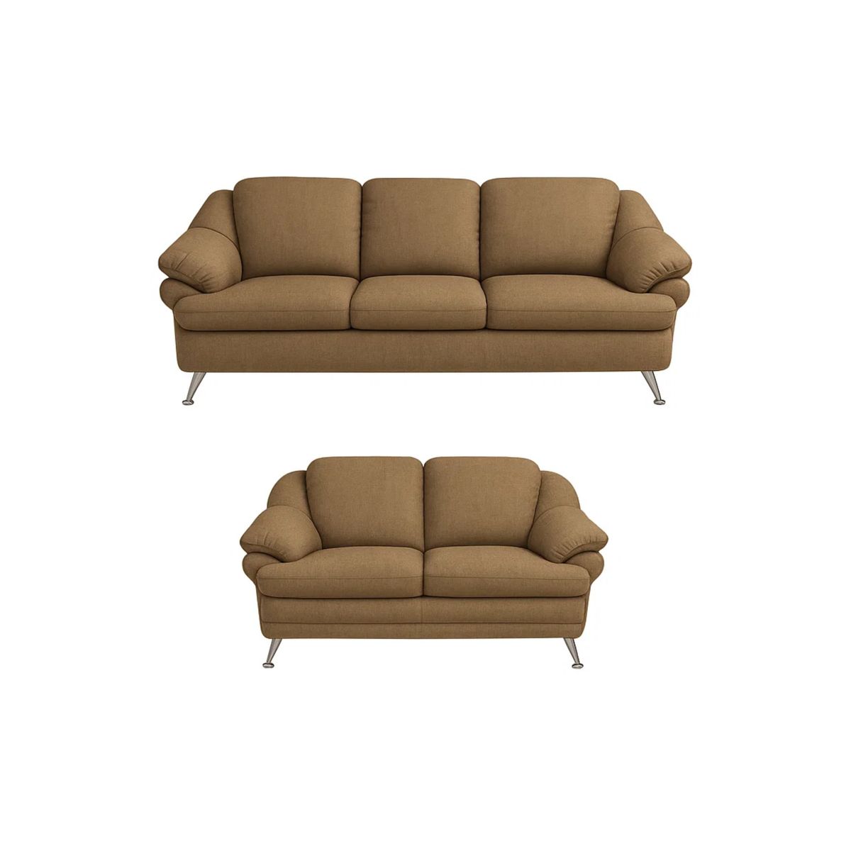 GENERICO - Juego de Sala Eudis 3-2 Puestos Puestos Marrón Tela Antifluidos