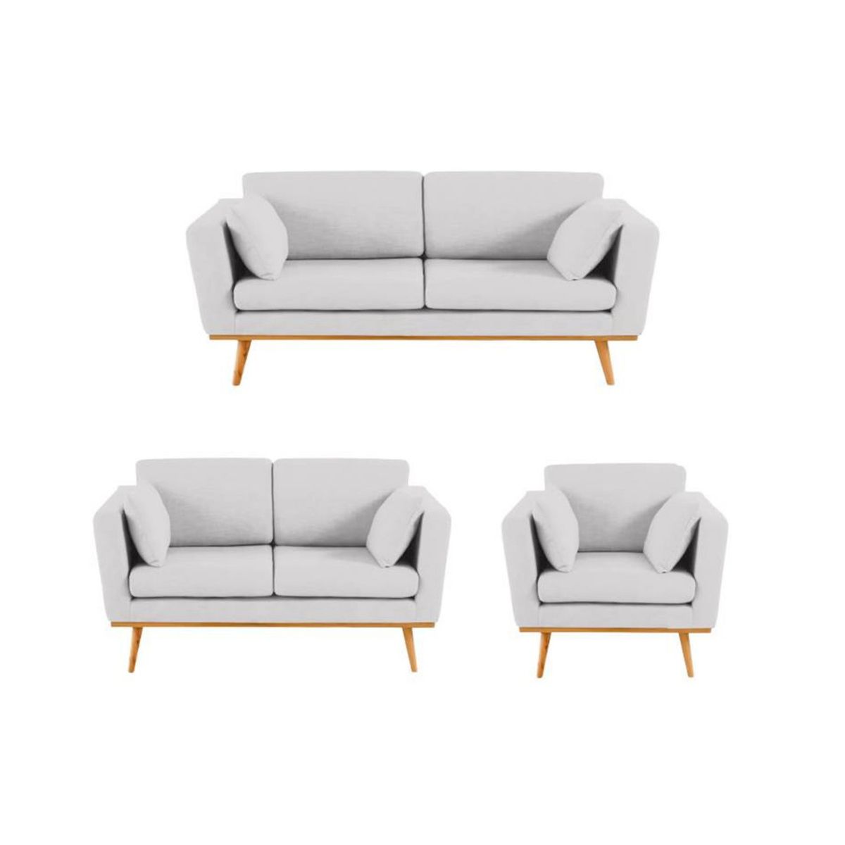 GENERICO - Juego de Sala Lion 3-2-1 Puestos Moderno Tela Antifluidos Gris