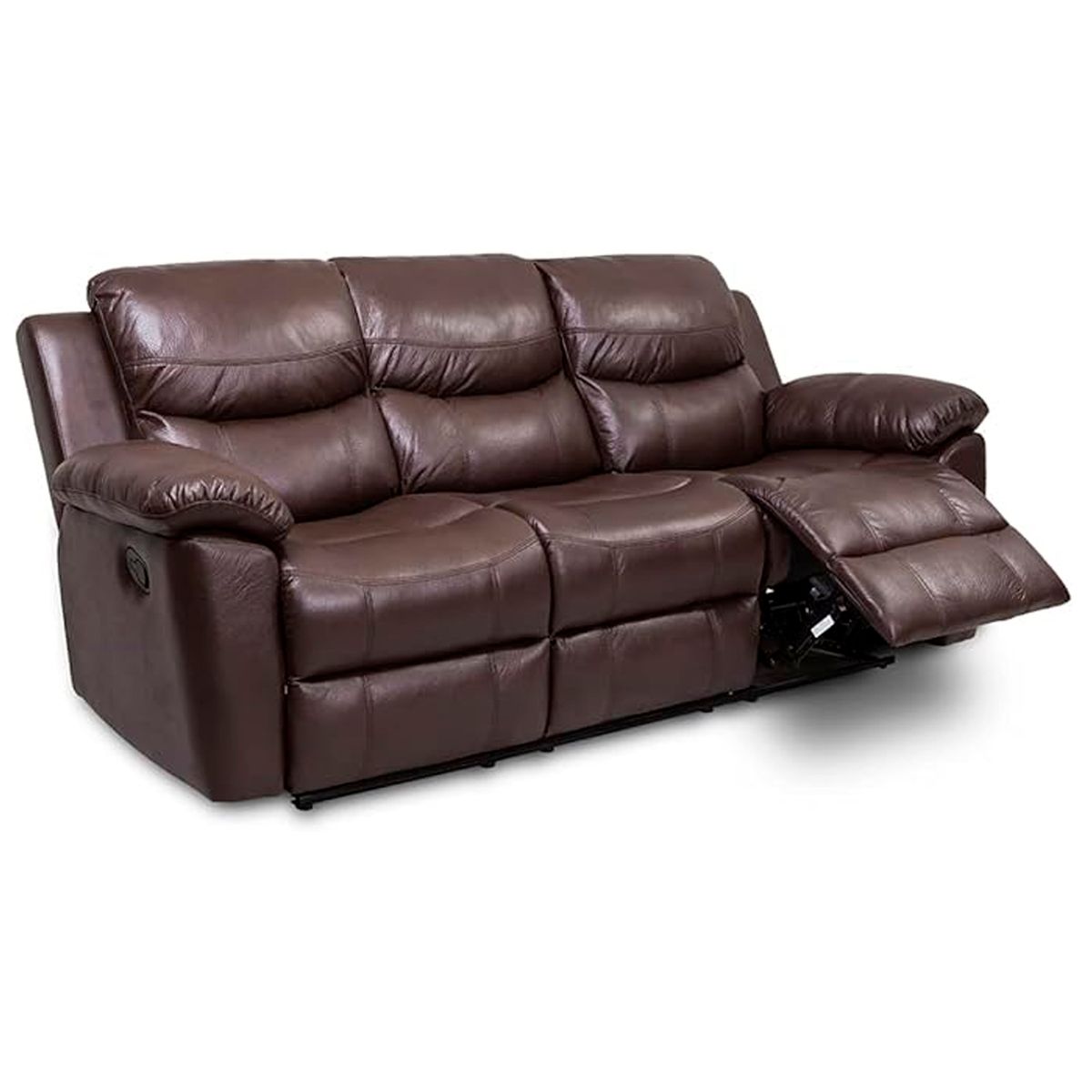 GENERICO - Juego de Sala Reclinable Lucas 3-1-1 Puestos Moderno Cuerina Marrón