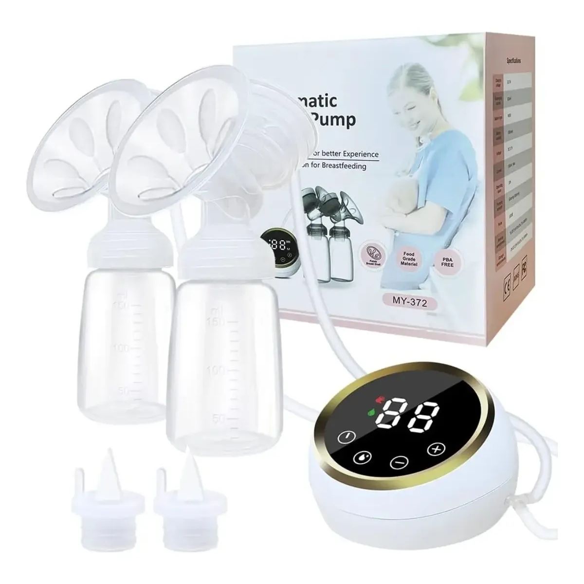 GENERICO - Extractor de Leche Eléctrico Doble Sin Dolor Chupete