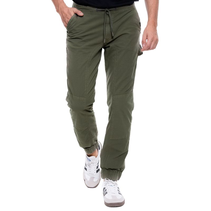 COLOR BLUE - Pantalón En Dril Tipo Jogger
