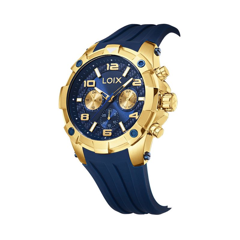 LOIX - Reloj hombre LA2140-5 azul con dorado tablero azul