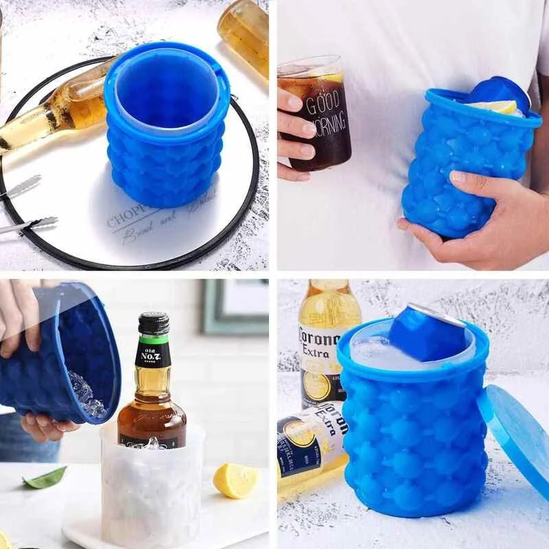 GENERICO - Molde siliconado para cubos de hielo cubeta portátil
