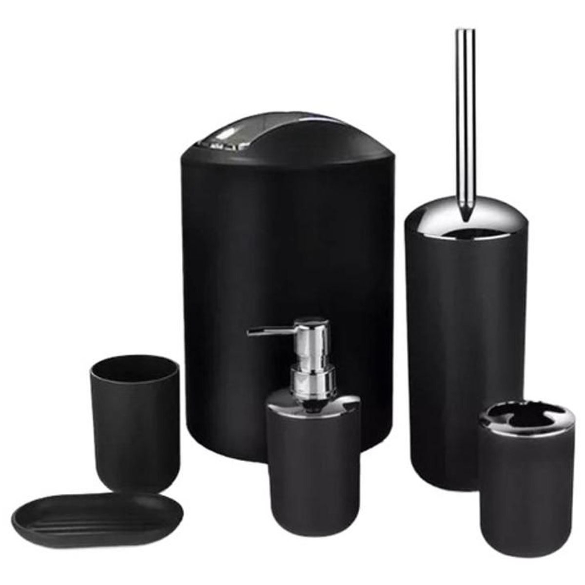 GENERICO - Set Baño 6 Piezas Dispensador Jabón Hogar Aseo Organizador