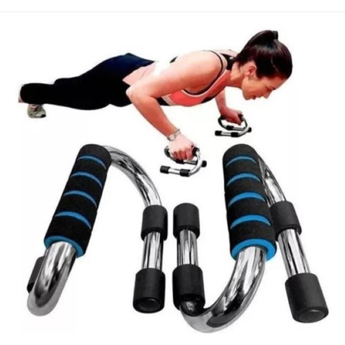 GENERICO - Set X2 Barras De Suelo Paralelas Metalicas Para Flexiones
