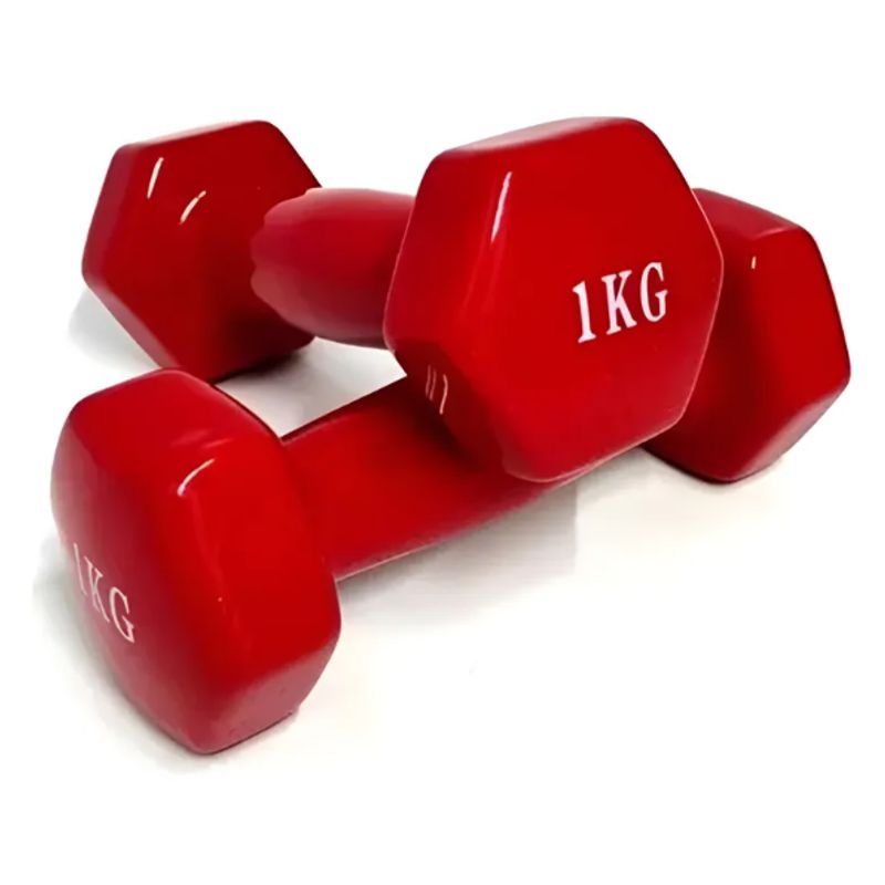 GENERICO - Ejercicio 2 Mancuernas 1 Kilo 2libras Forradas Caucho