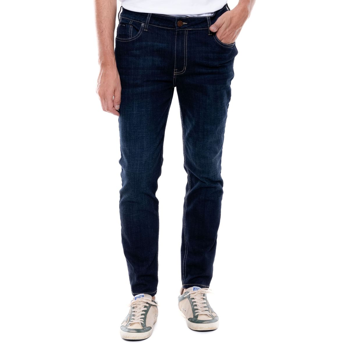 COLOR BLUE - Oakland/Skinny Fit Jeans Tono Oscuro