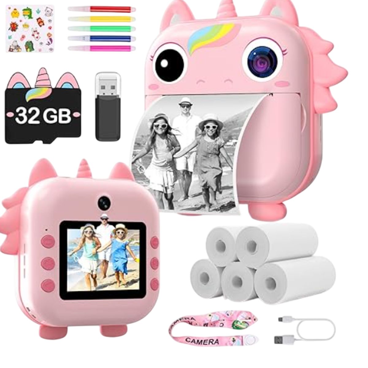 GENERICO - Cámara Fotos Infantil Instantánea unicornio