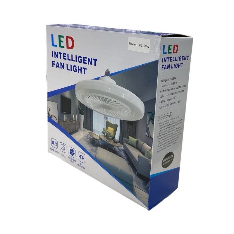 GENERICO - Ventilador De Techo Con Luz Led 5 Aspas Silencioso Fl-50w