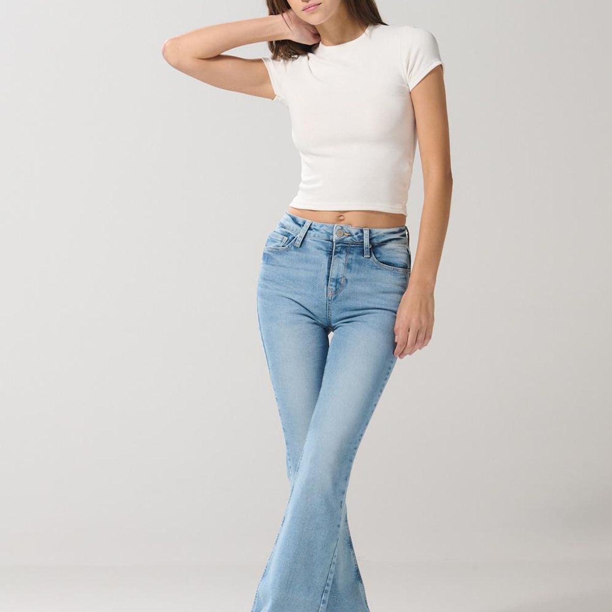 KOAJ - KOAJ Camiseta ajustada manga corta unicolor en rib Mujer