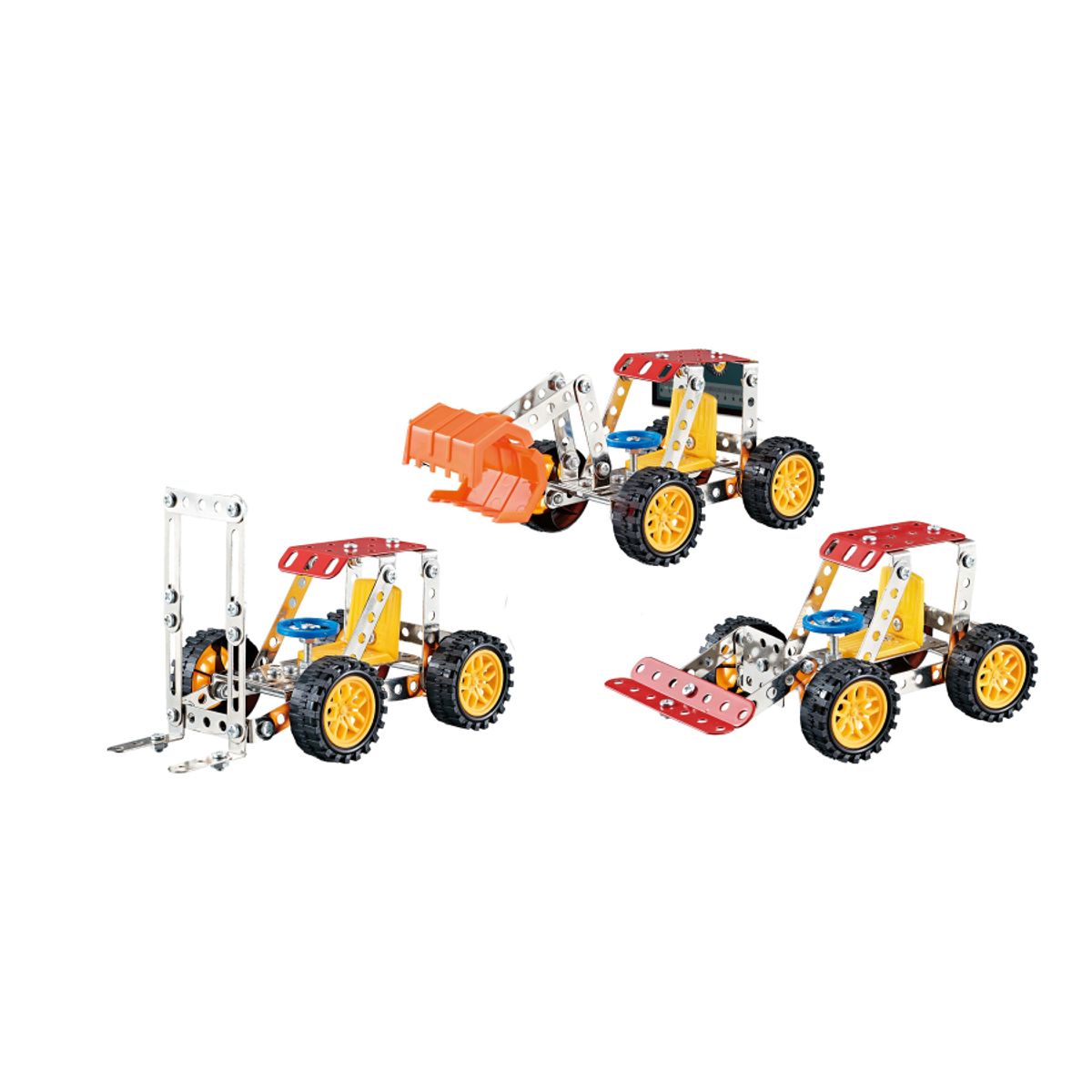 JUGANDO Y EDUCANDO - Juego Set 3 En 1 De Construcción 122 Piezas Para Niños