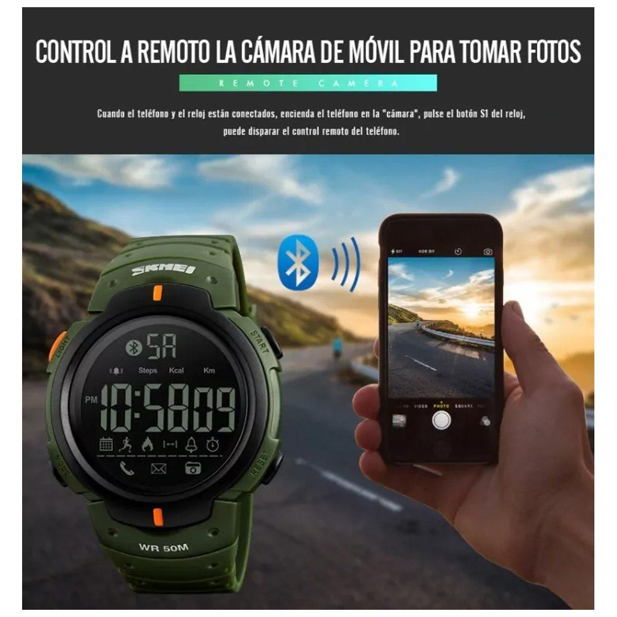 SKMEI - Reloj Bluetooth Skmei 1301 Digital Deporte Multifunciones