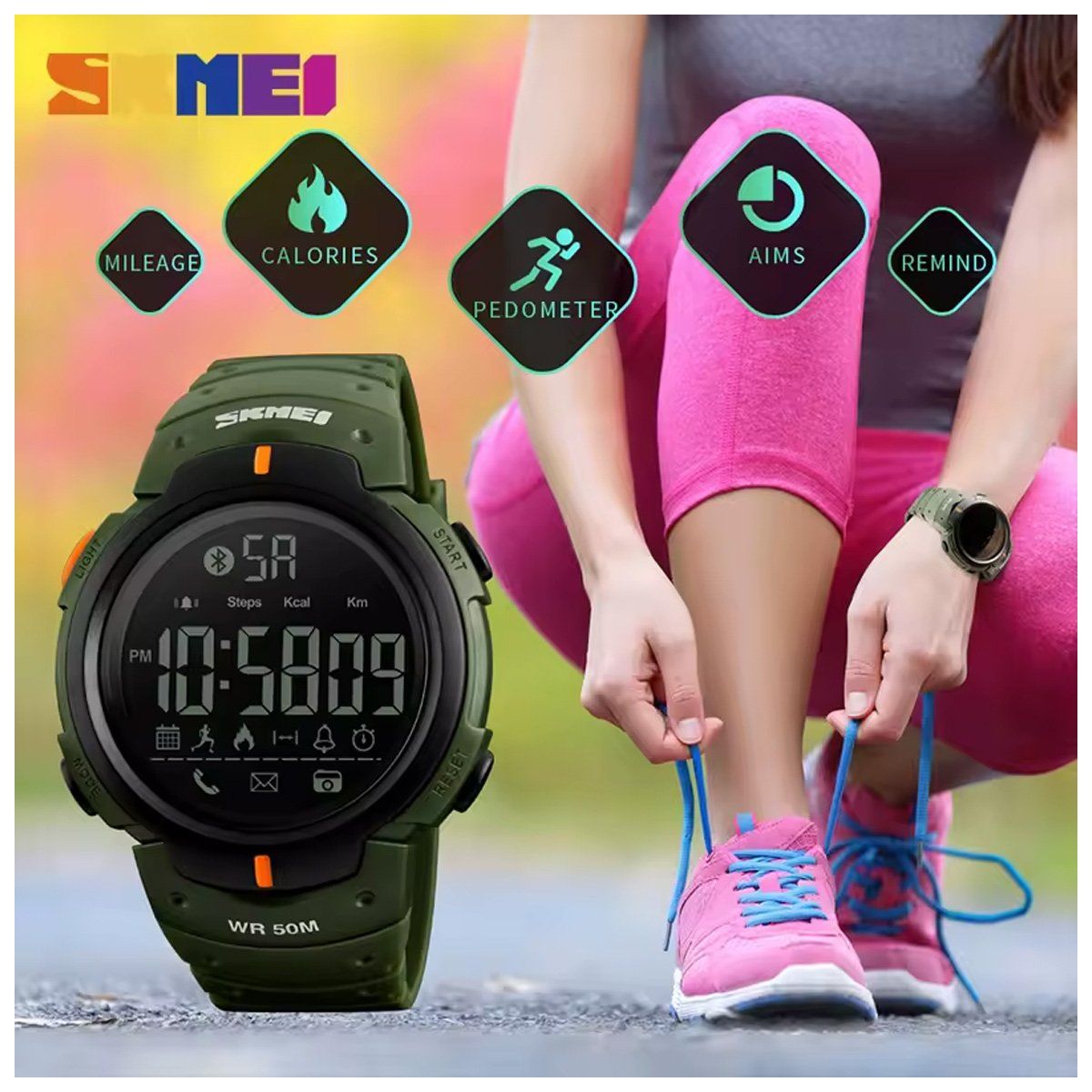 SKMEI - Reloj Bluetooth Skmei 1301 Digital Deporte Multifunciones