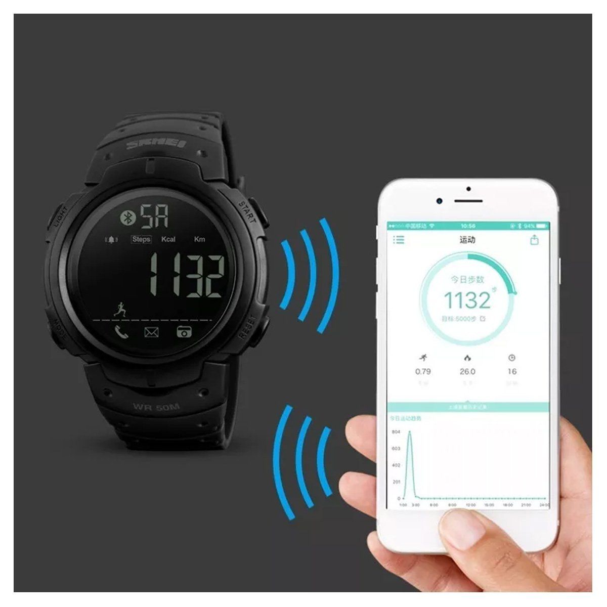 SKMEI - Reloj Bluetooth Skmei 1301 Digital Deporte Multifunciones