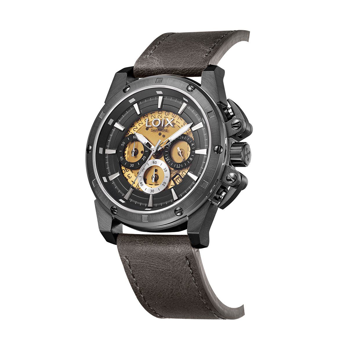 LOIX - Reloj Hombre LA2141-2 Negro Pavonado tablero bicolor