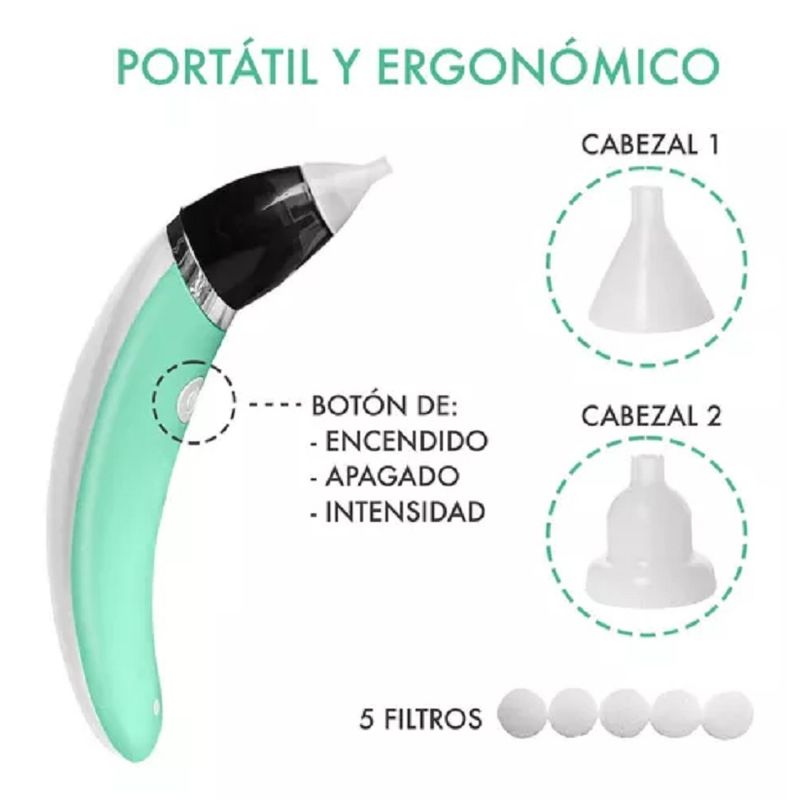 GENERICO - Aspirador nasal eléctrico para bebés para limpieza de nariz