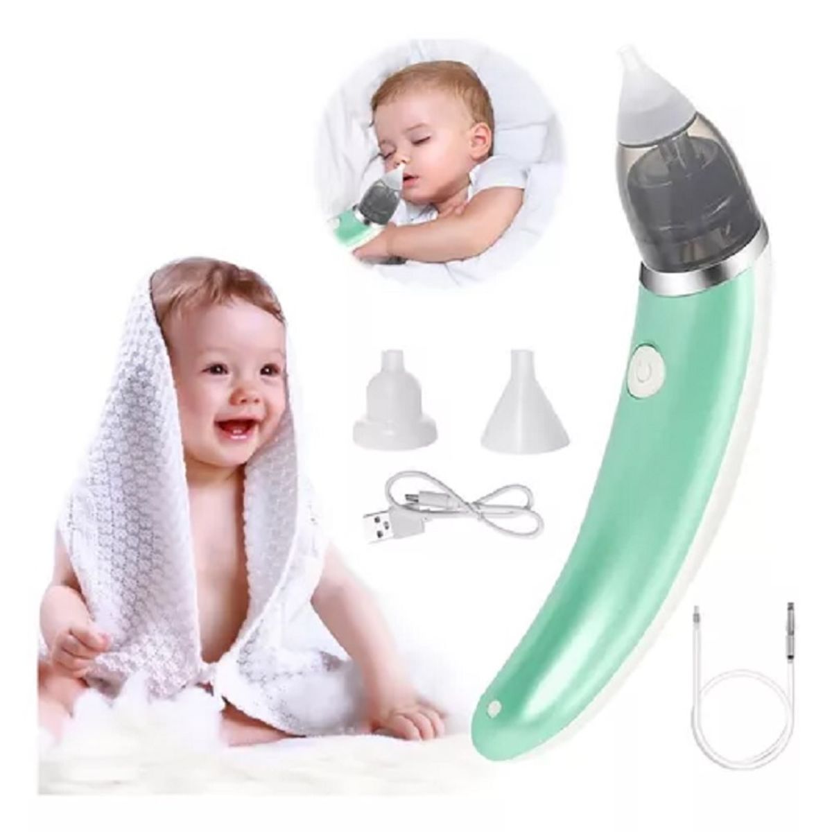 GENERICO - Extractor nasal eléctrico para bebés para limpieza de nariz rosa