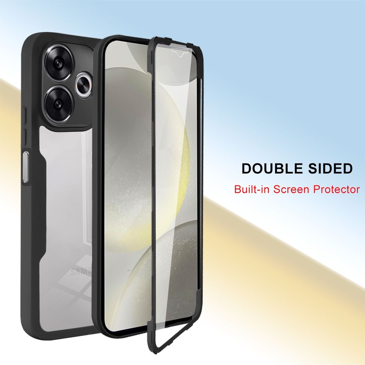 GENERICO - Estuche Protector Forro Funda 2 En 1 360 Para Redmi 13 Negro