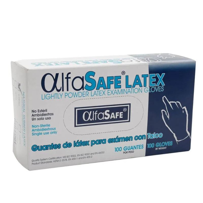 ALFA SAFE - GUANTE LATEX EXAMEN ALFASAFE L X100
