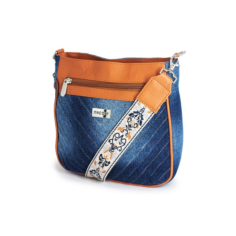 MACOLY - Bolso Manos Libres Macoly VO02 Jean x reata blanca
