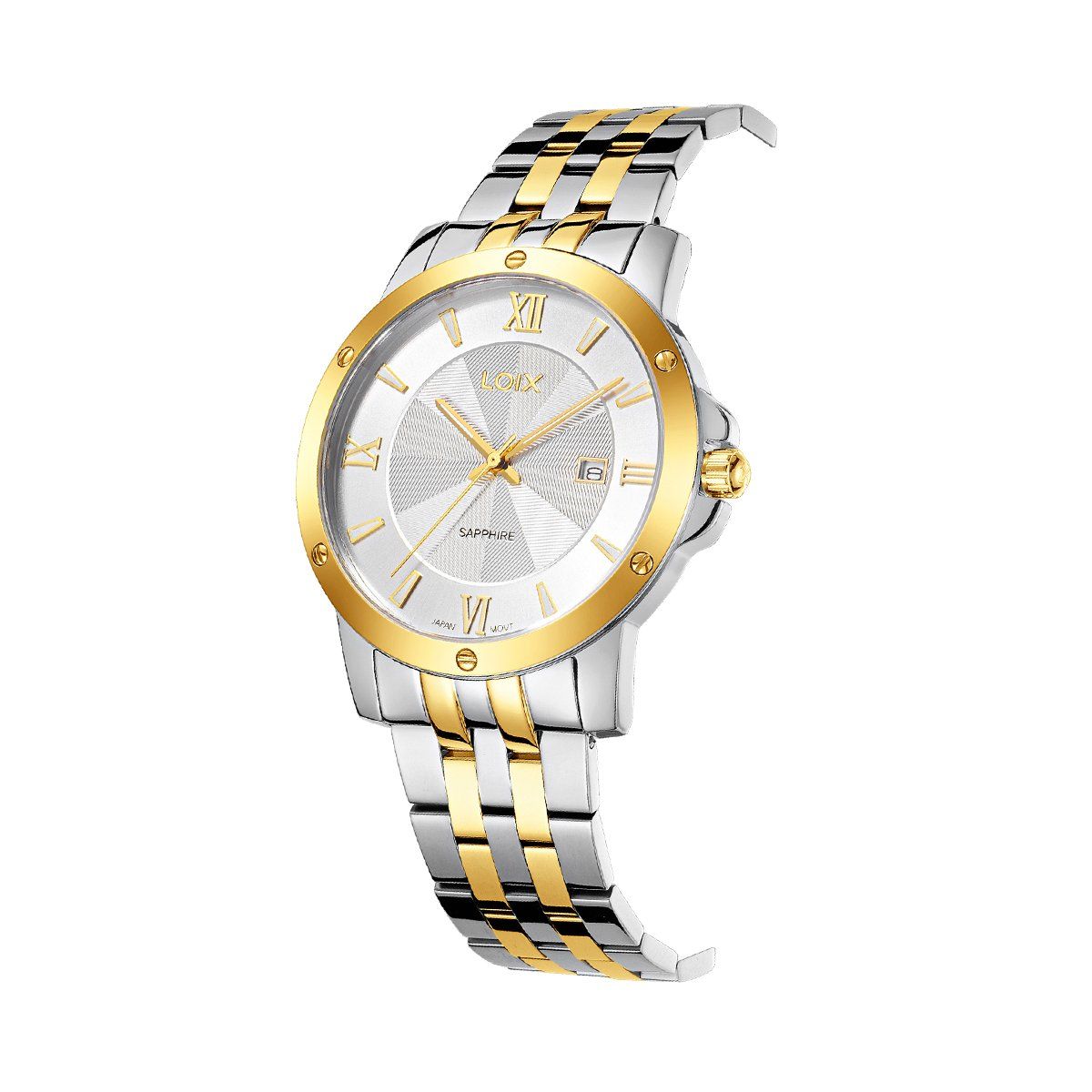 LOIX - Reloj hombre LA2143-3 plateado con dorado tablero plateado