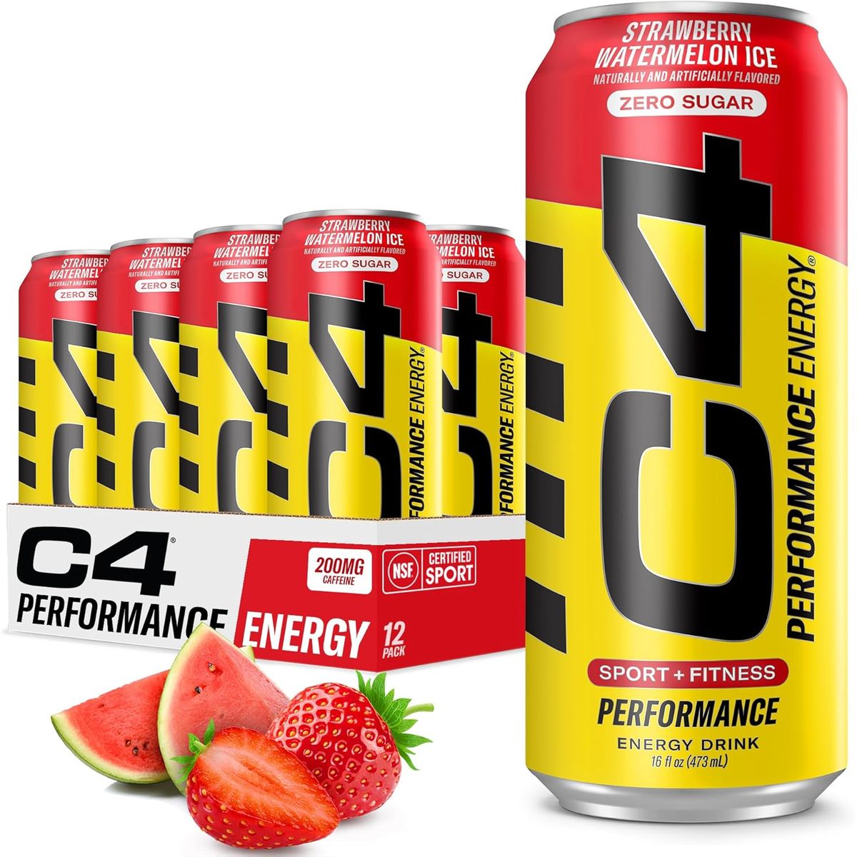 CELLUCOR - C4 Energy Drink STRAWBERRY WATERMELON (Energizante) - 12 latas