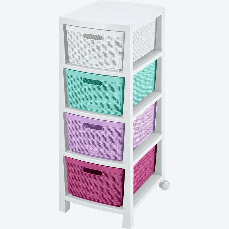 RIMAX - Cajonero Fique 4 Gavetas Rimax Tricolor Niña