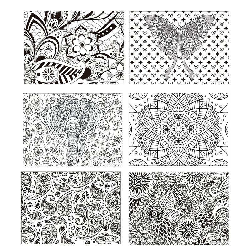 GENERICO - 6 Individuales De Mesa Mándalas para Colorear