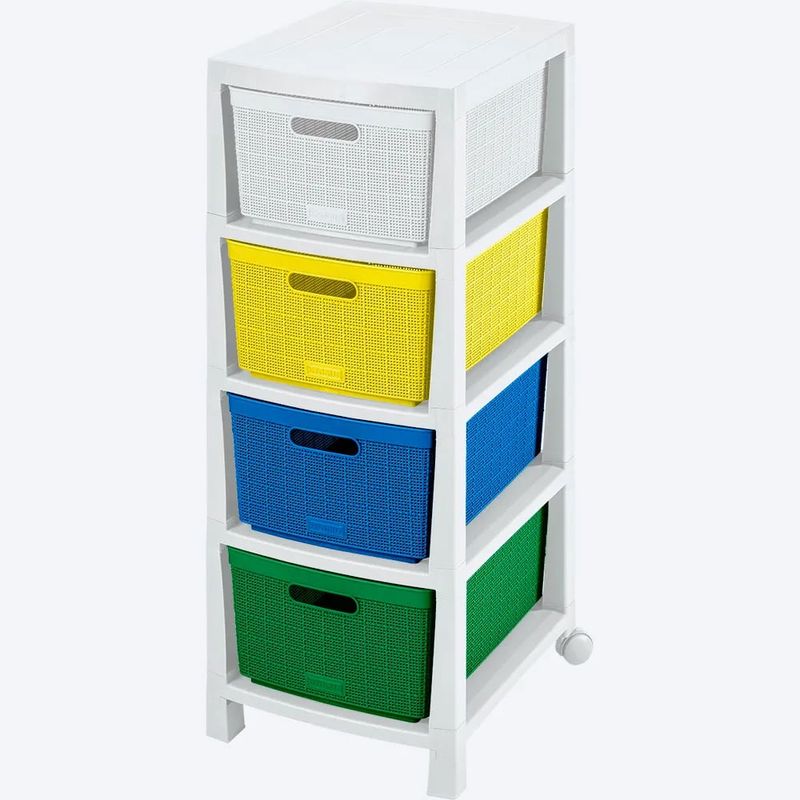 RIMAX - Cajonero Fique 4 Gavetas Rimax Tricolor Niño